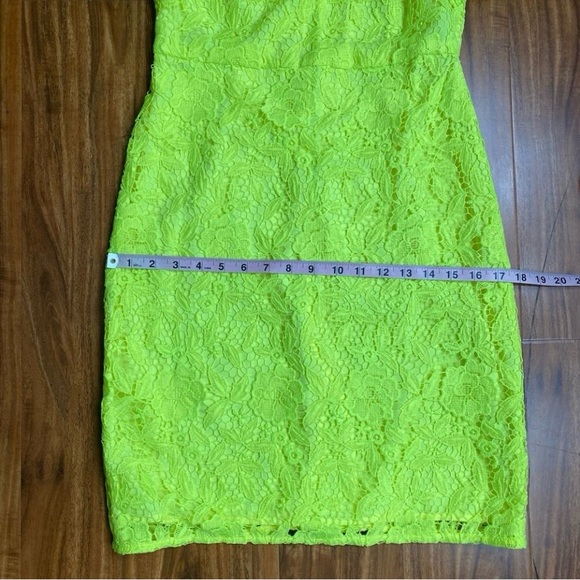 J. Crew Collection Neon Yellow Crochet Sleeveless Sheath Dress Size 4 Classic - Picture 15 of 16